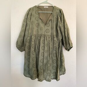 Eyelet Tunic Cotton Dress